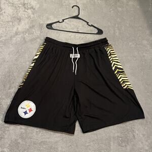 Pittsburgh Steelers Shorts Mens 2XL Black Yellow NFL Football ZUBAZ